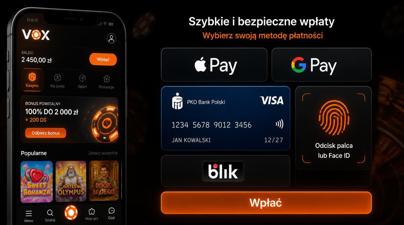 Interfejs depozytu mobilnego z Polską: Apple Pay, BLIK, karta Visa