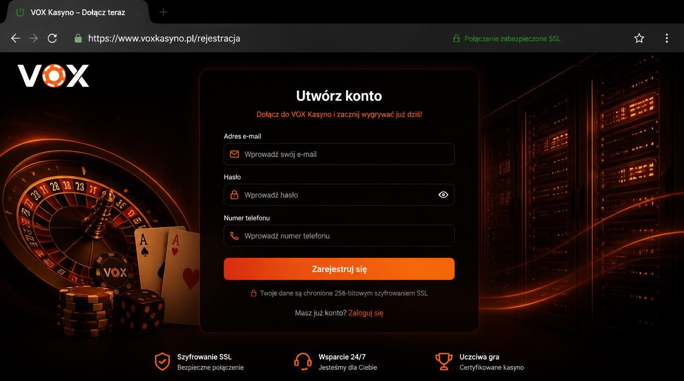 formularz rejestracji z zabezpieczeniem SSL